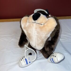 VTG Tasmanian Devil TAZ Plush Tennis Player Warner Bros